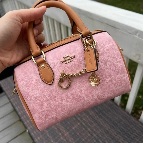 Coach mini rowan pink signature Women's Bag CEK79 - Picture 1 of 8